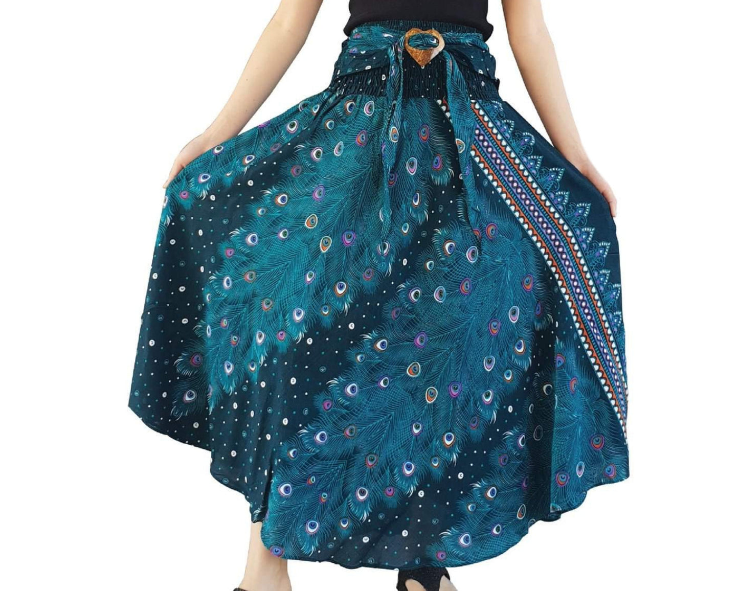 Peacock Boho skirt, Hippie Boho Skirt, Comfy Gypsy Skirt, Festival Skirts, Festival Clothing, Handmade Skirt, Boho Clothing, Hippie Clothing