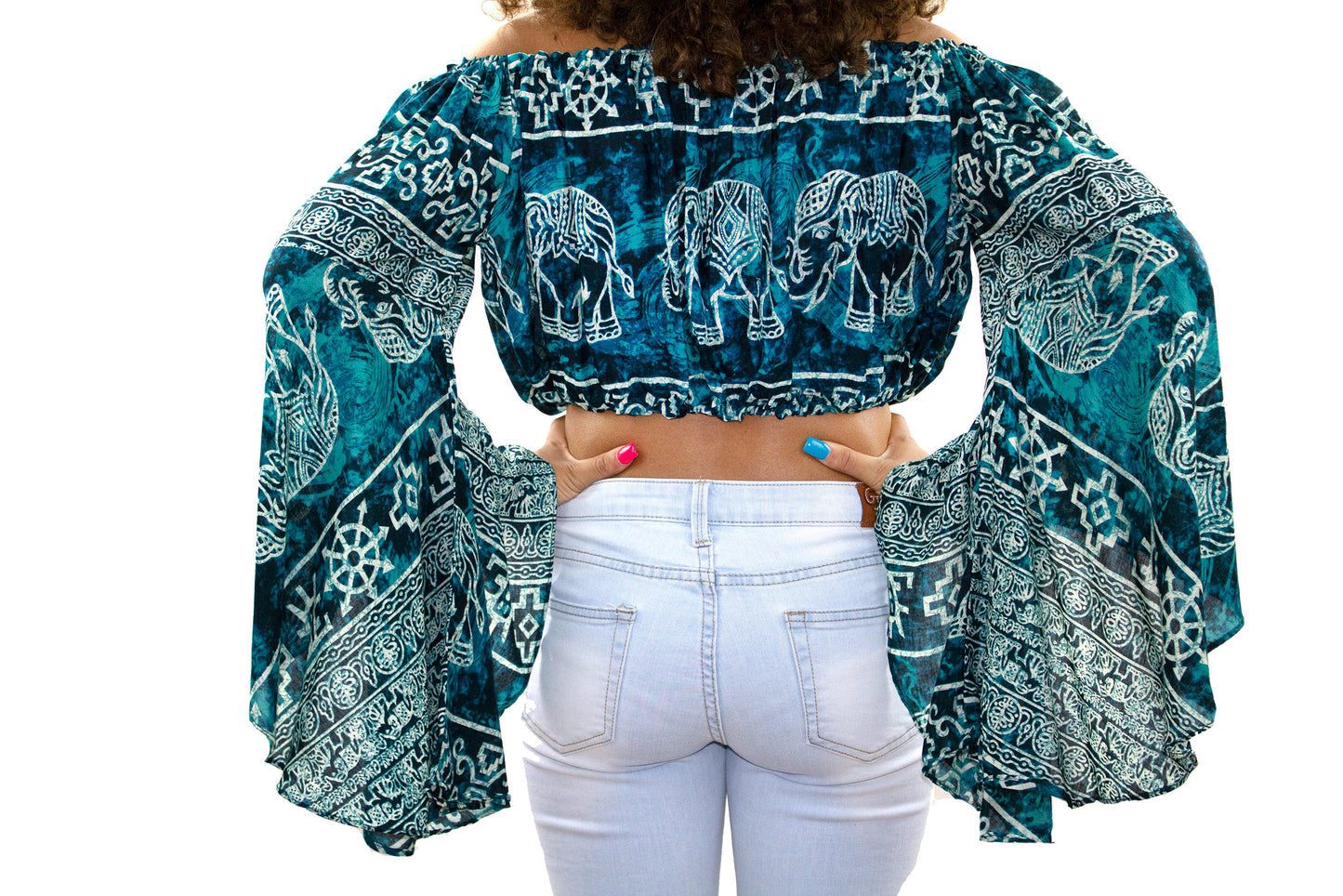 Boho Long Sleeve Crop Top| bohemian Crop Top for Women,Belly Dance Crop Top Blouse,festival boho clothing,Festival crop top