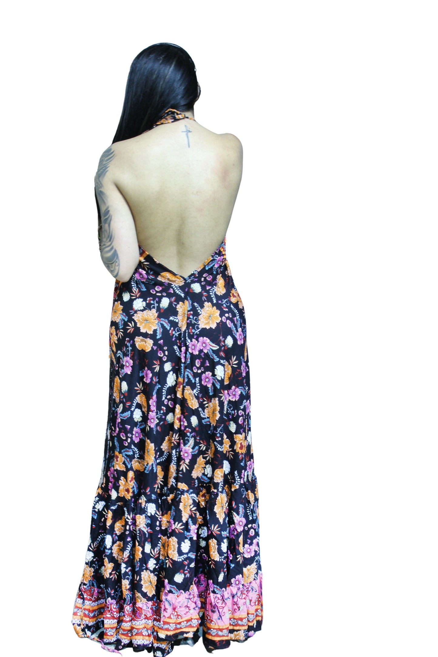 Boho Ruffle dress/High Low Dress/Festival Clothing/Women Ruffle dress/boho ruffle/bohemian dress/maxi boho dress/Low back Boho Dress/