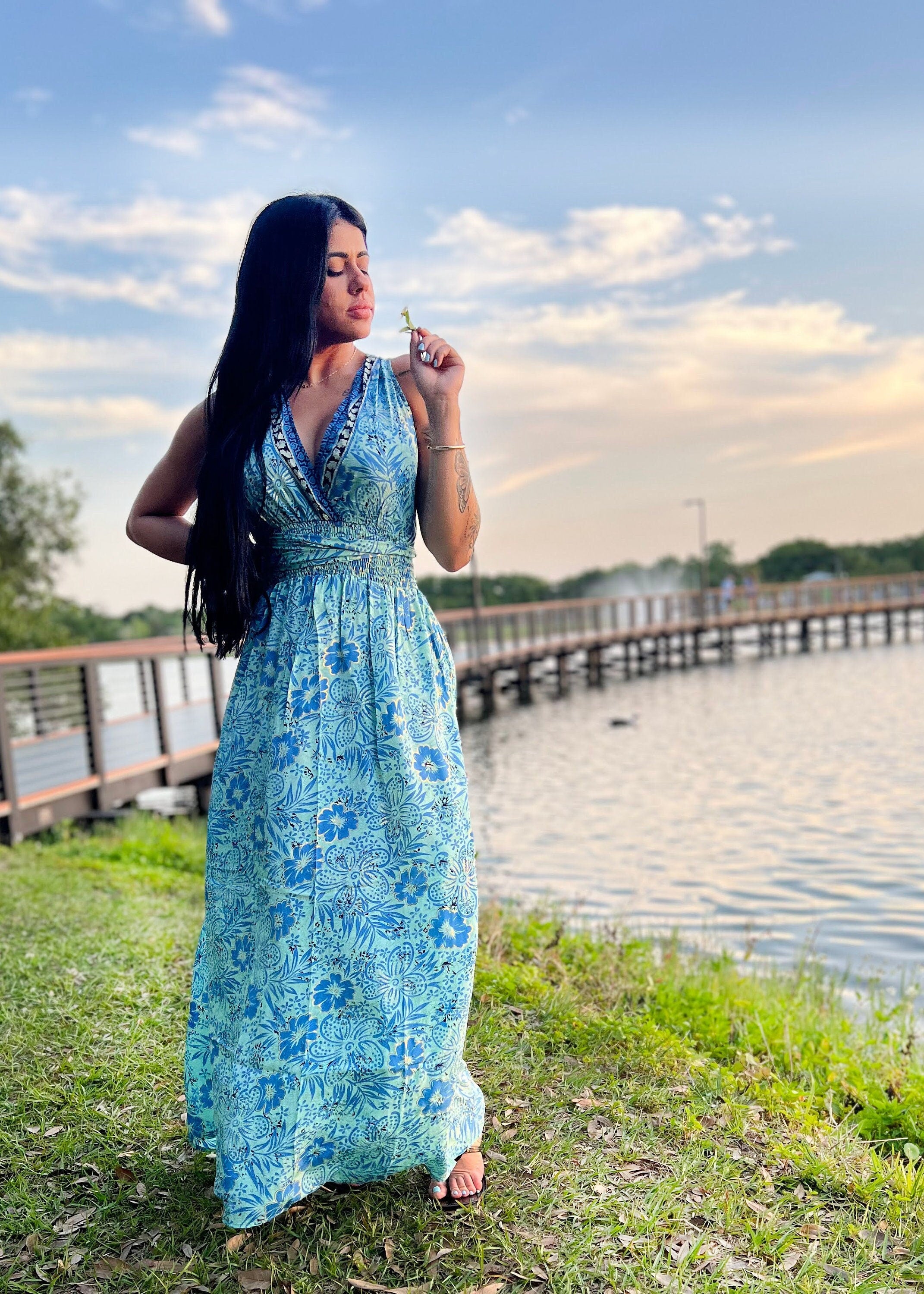Bohemian Dress W/Pockets Foutaz Bohemian Dress W/Pockets Foutaz