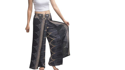 Black Brown Pants-Skirt Thai Hippie Pants Boho Pants Thai Pants Bohemian wrap pants Women Festival Pants Free Shipping Wrap Yoga Pants