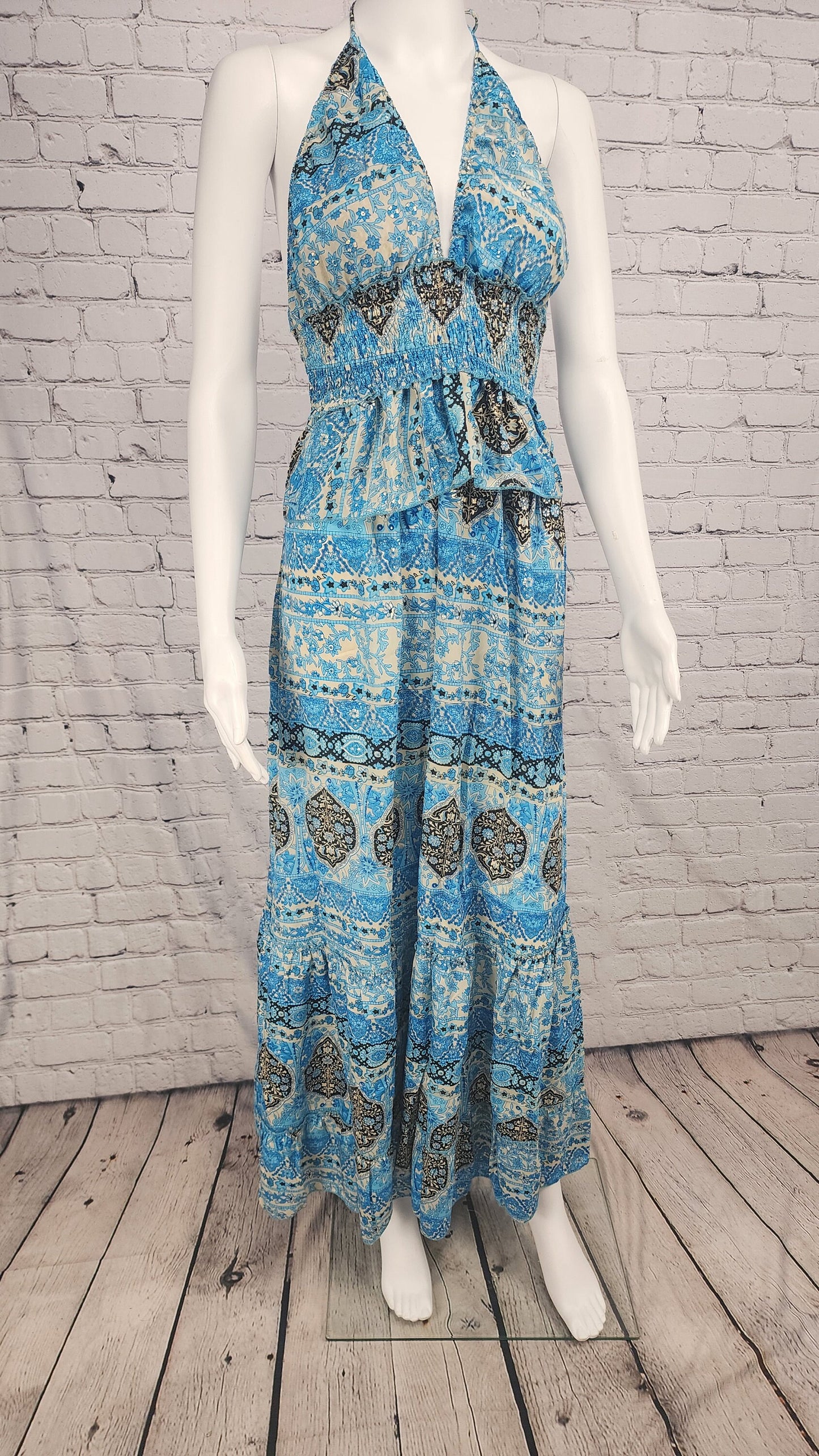 Boho dress,Bohemian Low Back Casual Maxi Dress, Long Tiered Flowy Versatile Dress, Summer Party Festival Clothes, Gypsy Dresses