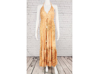 Boho Dress /Goddess Silky Dress/Bohemian Maxi Dress/Gypsy Sundress/Open Back Dress/Women's Clothing/Comfy Clothing