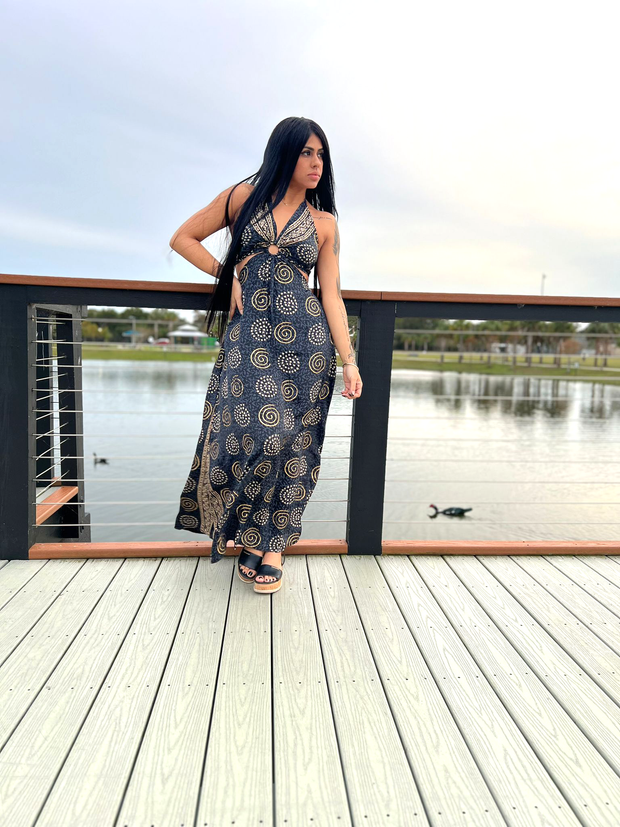 Cut Out Boho Dress W/pockets