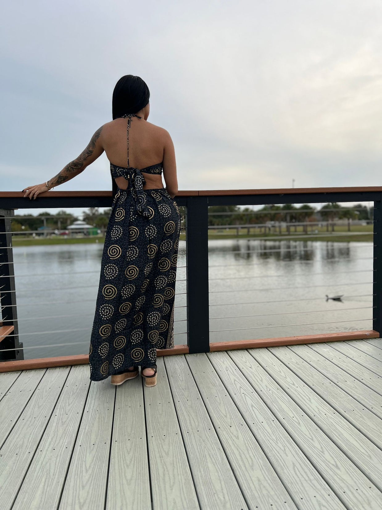 Cut Out Boho Dress W/pockets