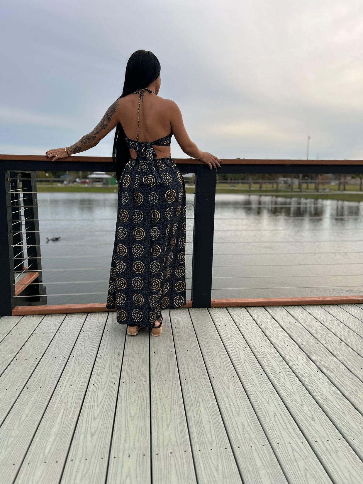 Cut Out Boho Dress W/pockets