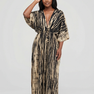 Black & Sand Boho Kaftan