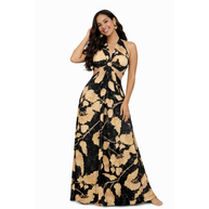 Floral Halter Cut-Out Maxi Dress