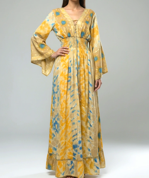 Flowy Kaftan with Smocked Wais