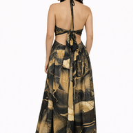 Floral Halter Cut-Out Maxi Dress