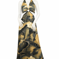 Floral Halter Cut-Out Maxi Dress