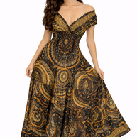 Boho Maxi Dress – Off-Shoulder Flowy Summer Dress