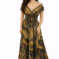Boho Maxi Dress – Off-Shoulder Flowy Summer Dress