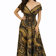 Boho Maxi Dress – Off-Shoulder Flowy Summer Dress