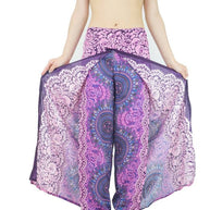 Wrap pants Boho beach pants hippie pants Vacation Open Leg Pants Bohemian wrap around pants with elastic in the back