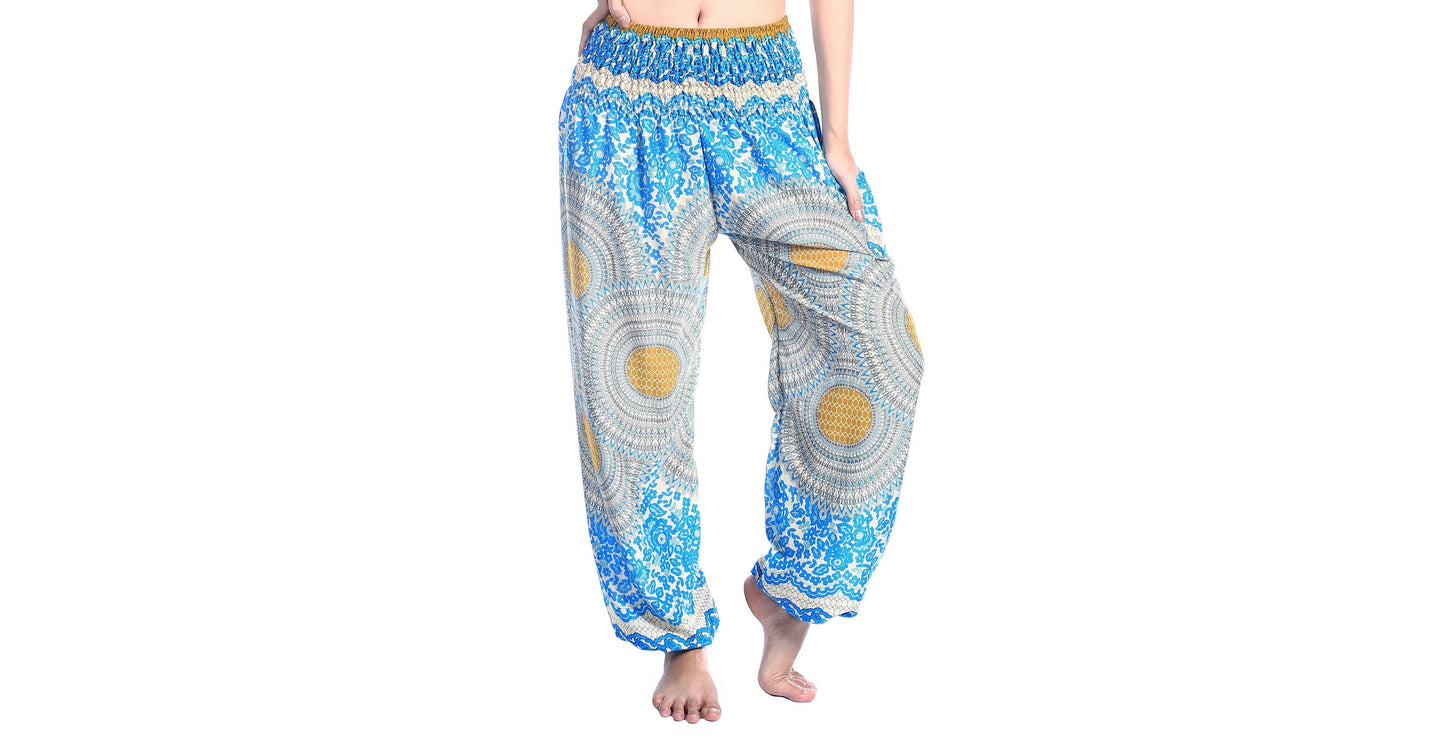 Wide leg Pants/Hippy Pants/Beach Bohemian Pants/Women's Thai Harem Pants/Yoga Harem Pants/Gypsy Pants/High Waist pants/Hippie Pants