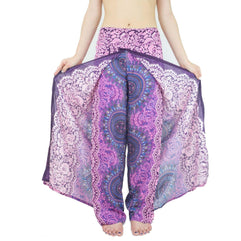 Wrap pants Boho beach pants hippie pants Vacation Open Leg Pants Bohemian wrap around pants with elastic in the back