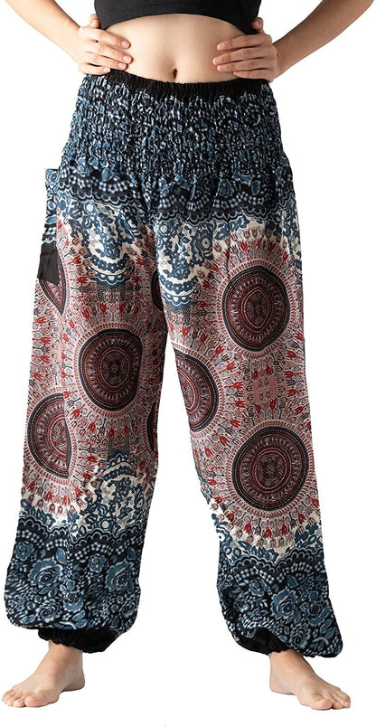 Boho Pants/Hippie Gypsy Pants/long yoga pants/Women's harem Pants/Comfy yoga Pants/Thai Harem Pants Pockets/One Size Fits Small to Large