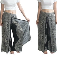 Slit Pants Wrap pants Boho Beach pants Hippie Flare pants Vacation pants Open Leg Pants Bohemian Wrap Around pants Palazzo Trousers