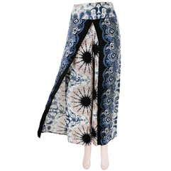 Yoga pants, hippie clothes, bohemian pants, wrap beach red and white, vacation open leg pants, womens palazzo slit wide leg casual beach