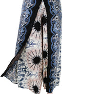 Yoga pants, hippie clothes, bohemian pants, wrap beach red and white, vacation open leg pants, womens palazzo slit wide leg casual beach