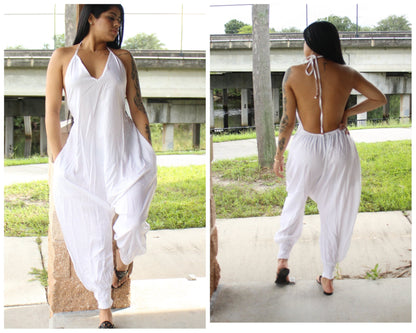 Bohemian Romper, Boho backless clothing, Jumpsuit, Festival romper, boho clothing, Hippie romper, Comfy pants, Free Shipping