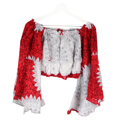 Red Long Sleeve Crop Top| bohemian Crop Top for Women,Belly Dance  Crop Top Blouse,festival clothing,Festival crop top,Hippie crop top