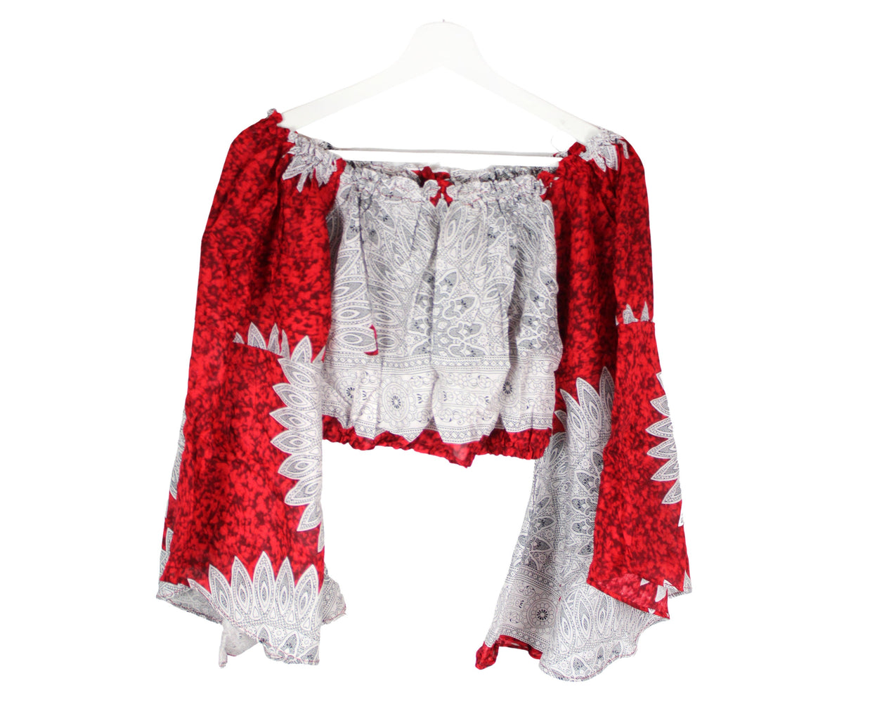 Red Long Sleeve Crop Top| bohemian Crop Top for Women,Belly Dance  Crop Top Blouse,festival clothing,Festival crop top,Hippie crop top