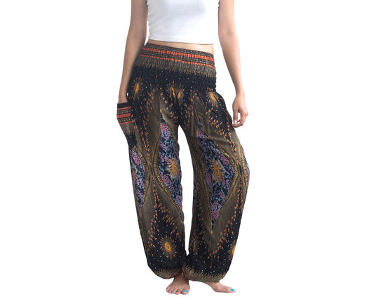 Harem Pants, Yoga boho pants, Hippie bohemian pants, Tribal harem trousers, Thai harem pants, Peacock harem pants, Yoga pants women