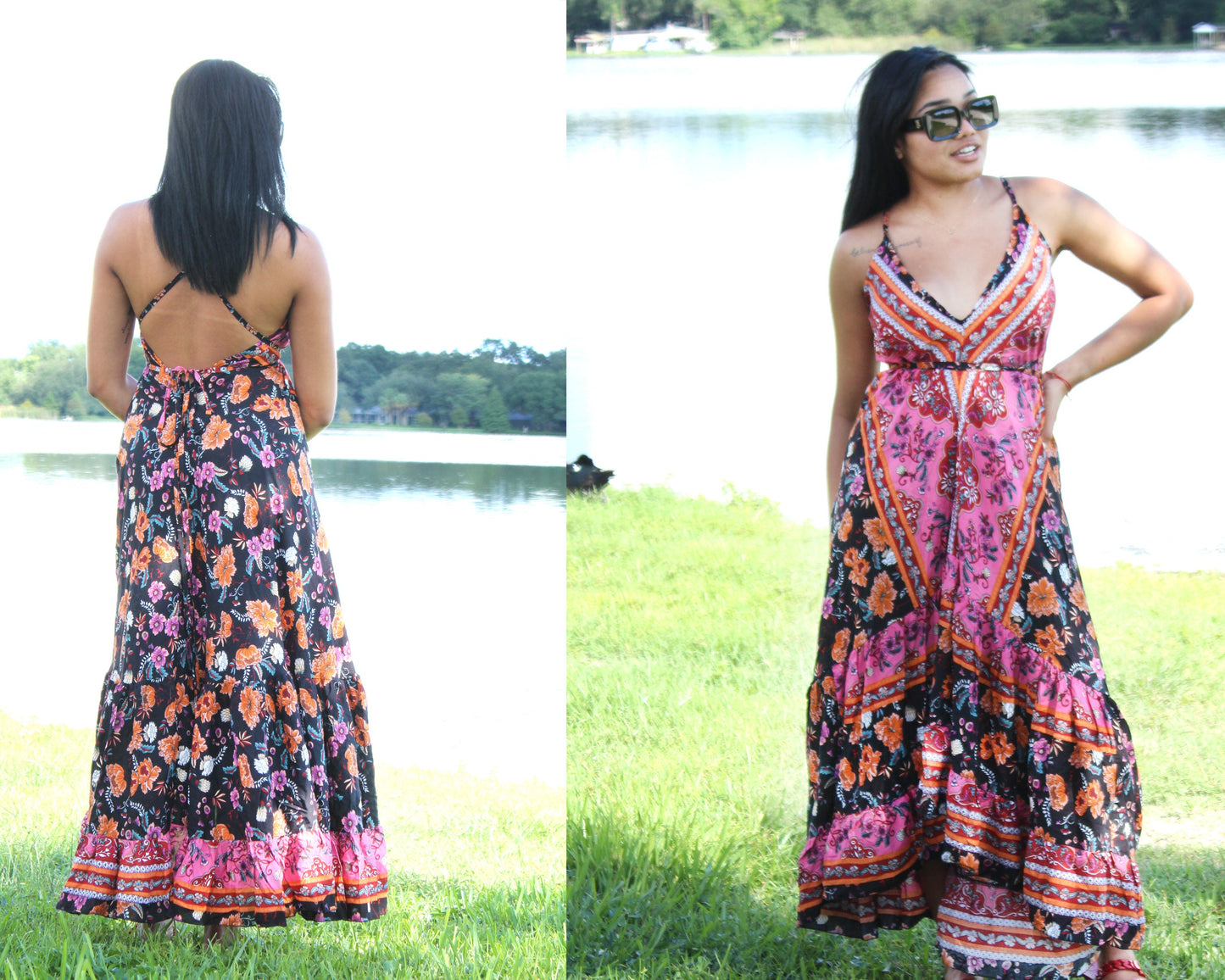 Boho High Low Ruffle Dress/Hippie Maxi Dress/Vacation Clothing/Women Ruffle dress/Gypsy/bohemian dress/maxi bohemian dress/ Boho Dress