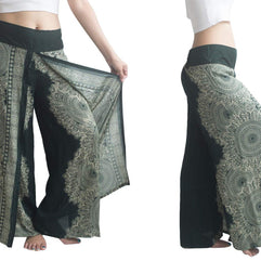 Green Wrap pants,Boho Beach pants,hippie vacation pants,Open Leg Pants,bohemian wrap around pants,boho open pants,Travel Comfy Pants,