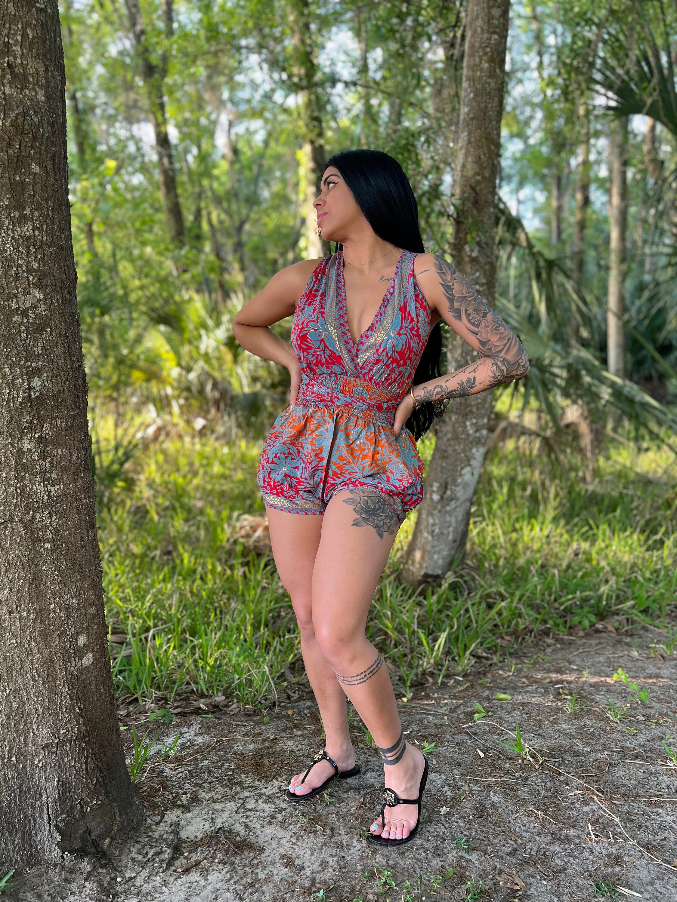 Boho Shorts, Festival Outfit, Bohemian romper