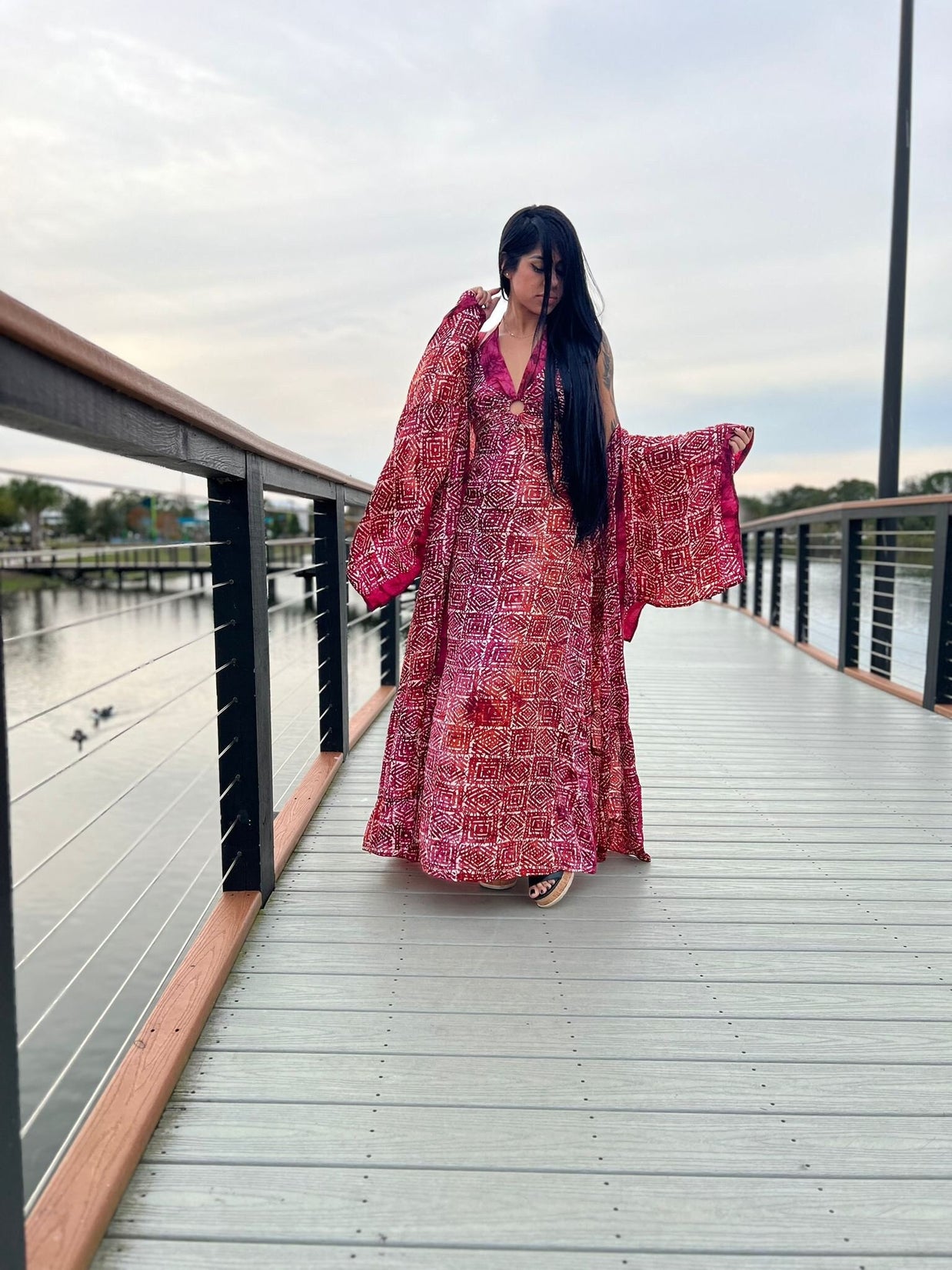 Kimono and Dress Two Piece Set - Main Image