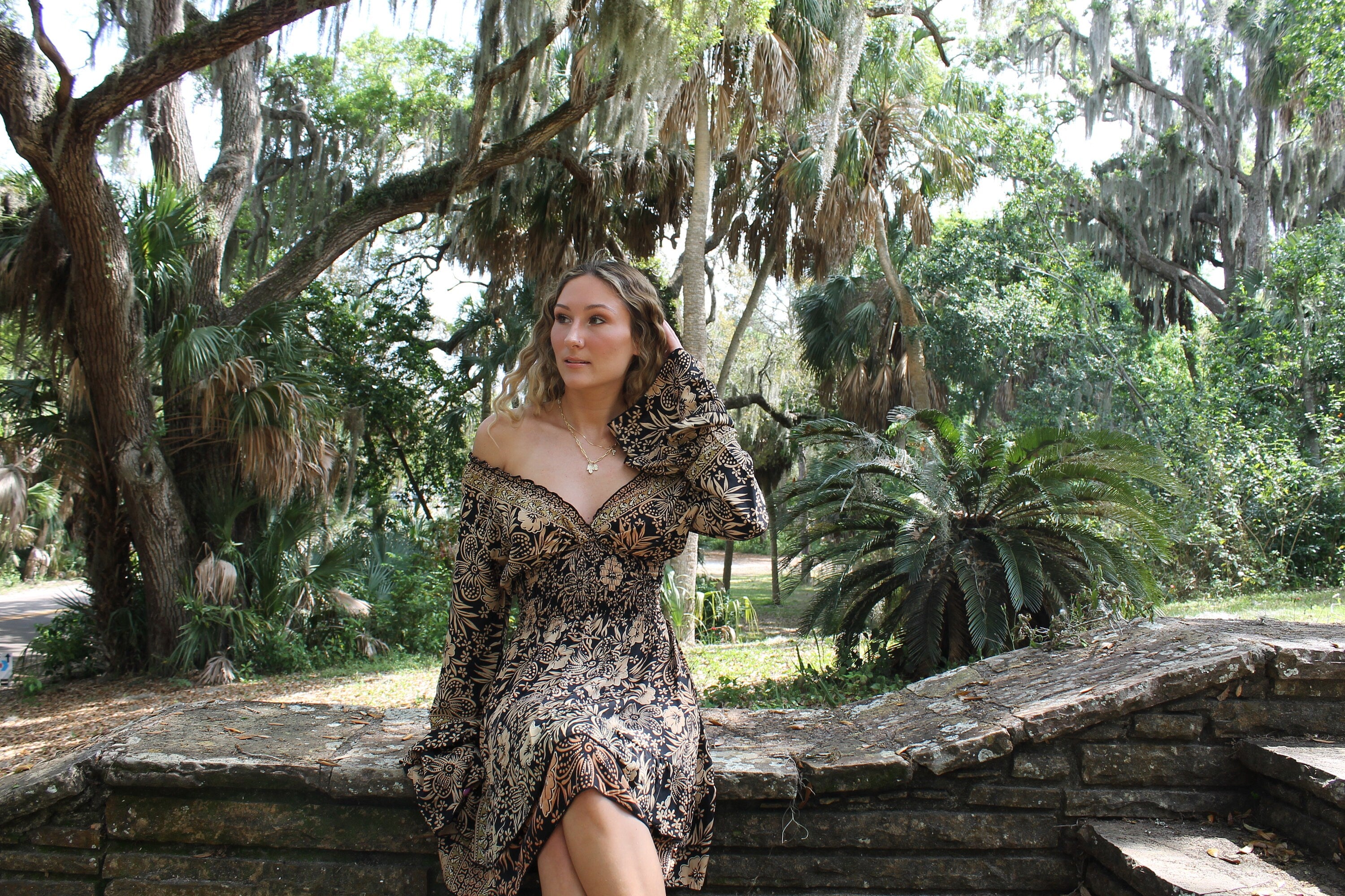 Long Sleeve Boho Short Dress