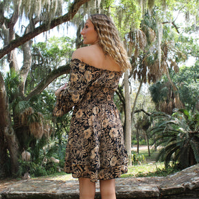 Long Sleeve Boho Short Dress