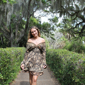Long Sleeve Boho Short Dress
