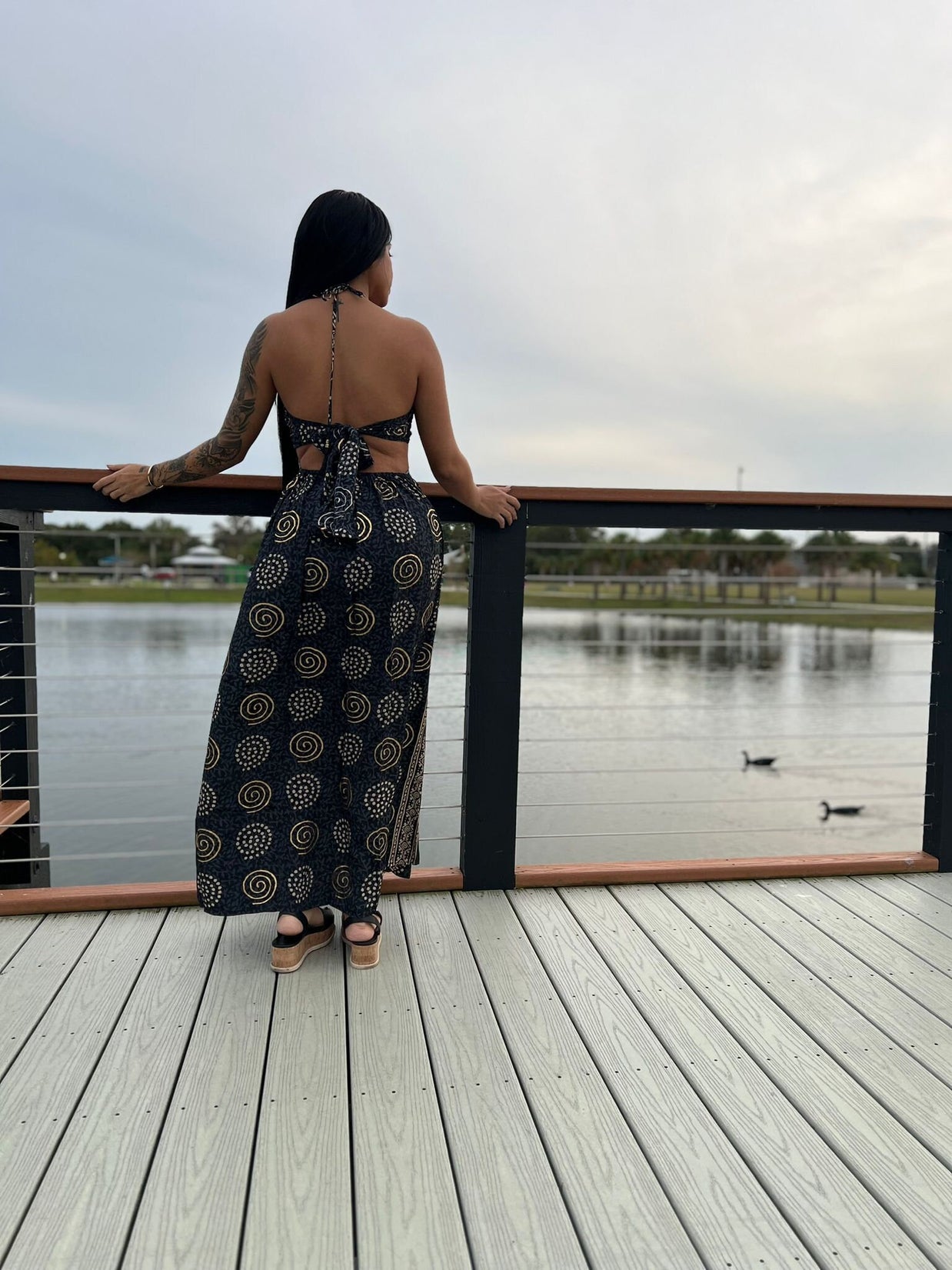 Black Boho dress/ Vacation dress/ Party dress
