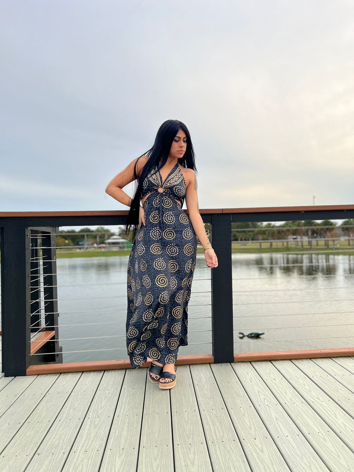 Black Boho dress/ Vacation dress/ Party dress