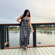 Black Boho dress/ Vacation dress/ Party dress