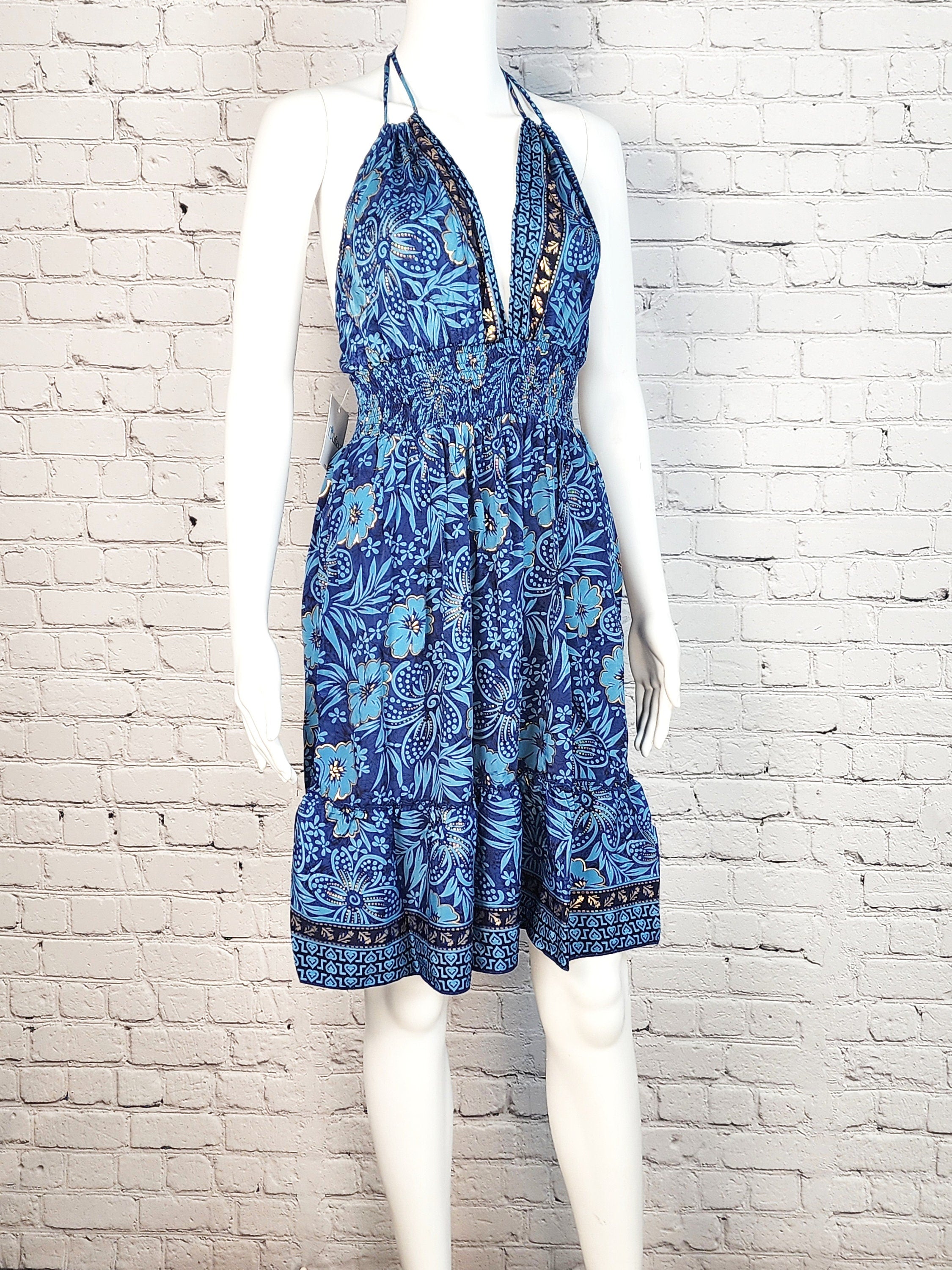 Blue Short dress, beach dress, Vacation wear. Foutaz Blue Short dress, beach dress, Vacation wear. Foutaz