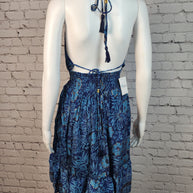 Blue Short dress, beach dress, Vacation wear.
