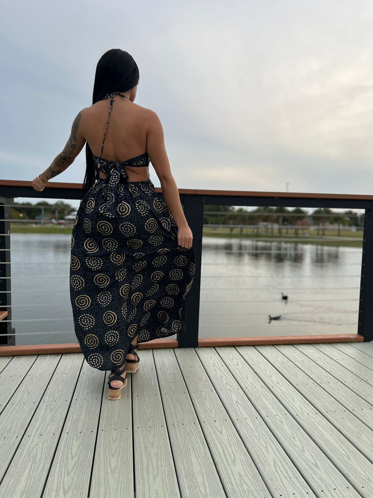 Black Boho dress/ Vacation dress/ Party dress