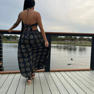 Black Boho dress/ Vacation dress/ Party dress