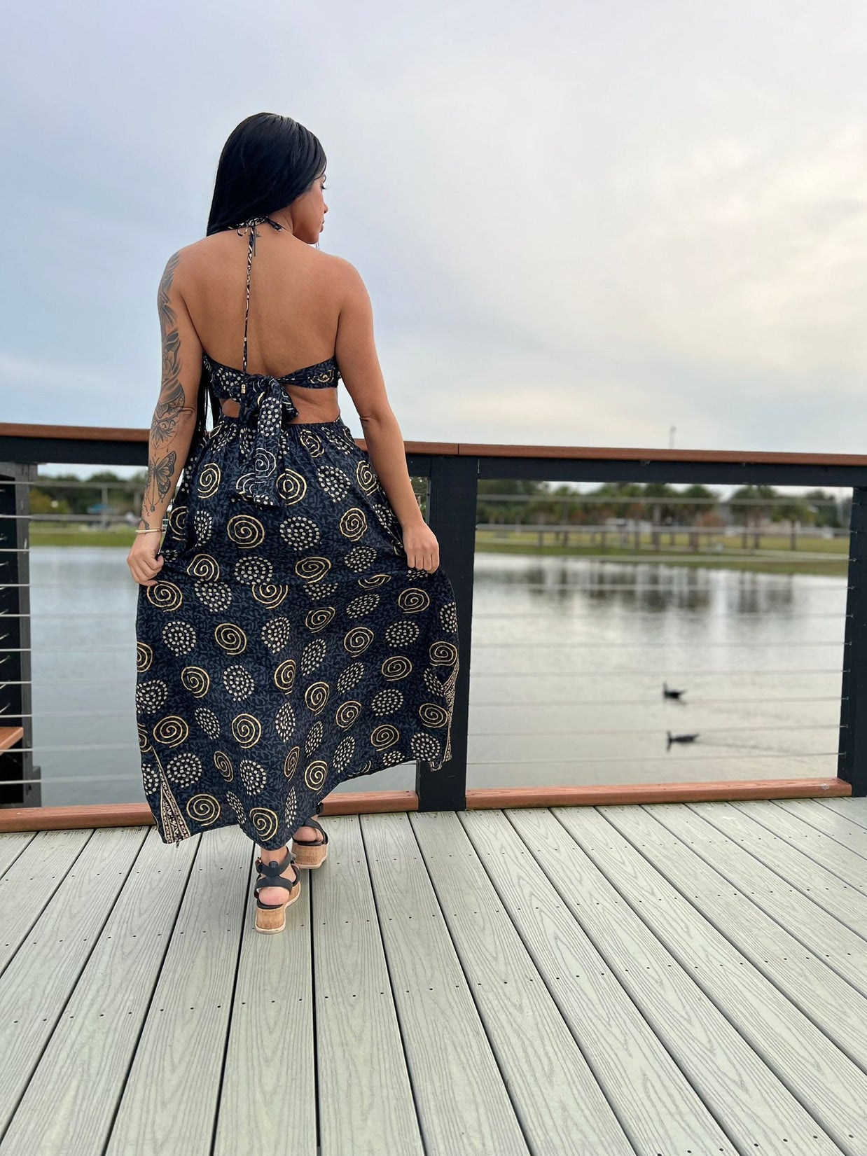 Black Boho dress/ Vacation dress/ Party dress
