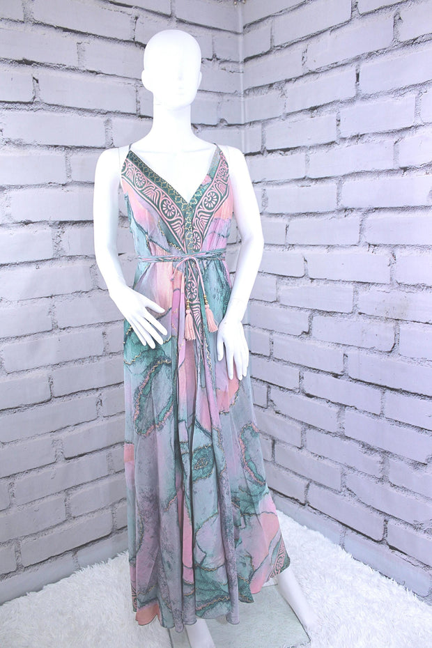 Boho Dress/Casual Bohemian Halter Beach Dress/boho dress/ Goddess Dress/ Godess Maxi Dress /Bohemian Dress/ Open Back Dress/