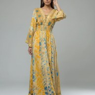 Flowy Kaftan with Smocked Wais