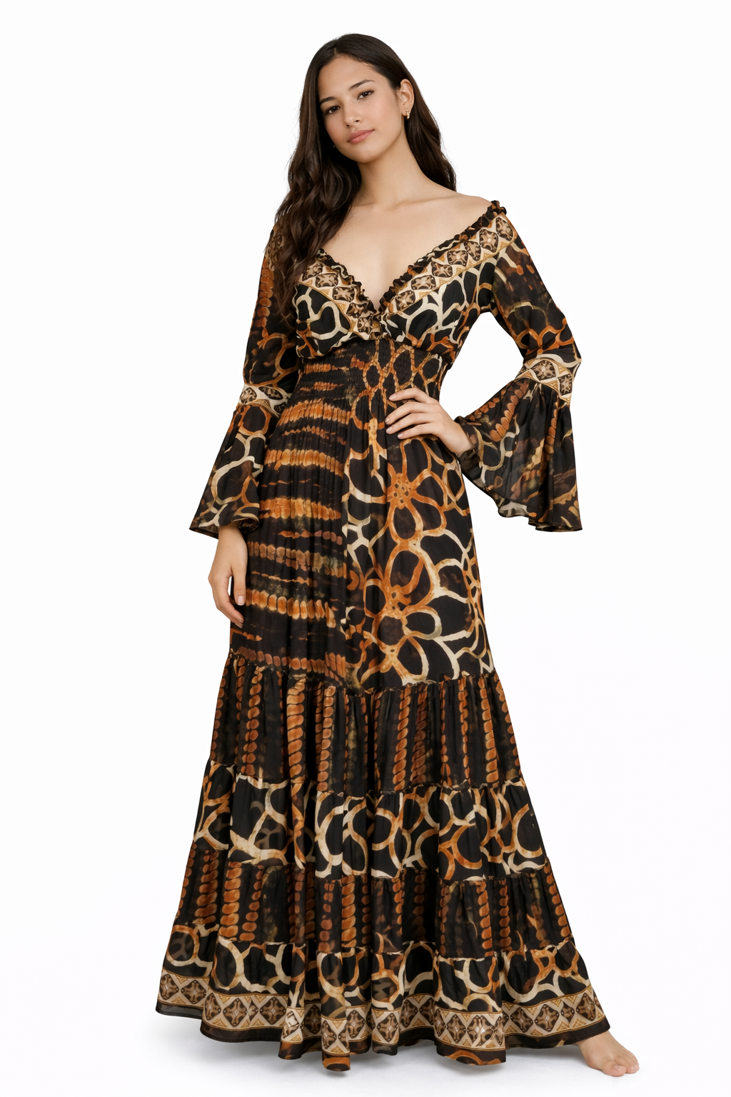 Long Sleeve Boho Maxi Dress