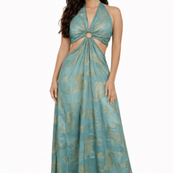 Halter Cut-Out Maxi Dress