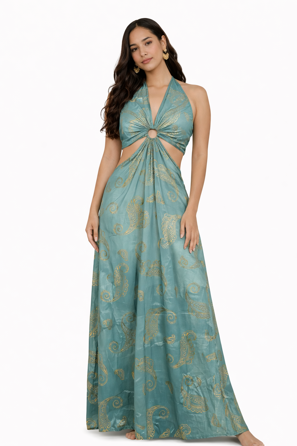 Halter Cut-Out Maxi Dress