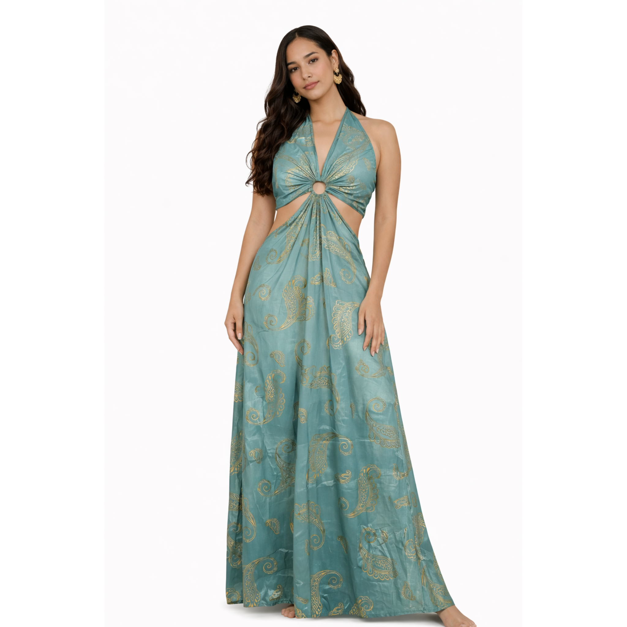 Halter Cut-Out Maxi Dress